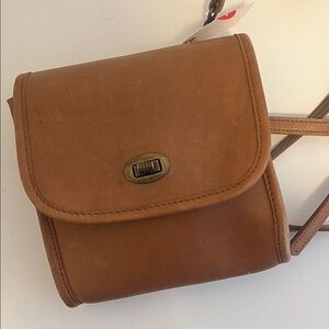 Vintage Brown Leather Flap Crossbody Bag